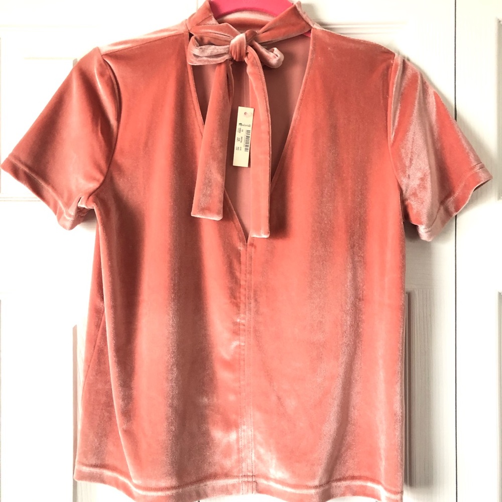NWT madewell velvet pink shirt size xs